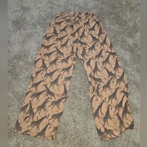 Anthro Jane & Delancey Tiger print Wide Leg Paper-bag Waist Pants Size small